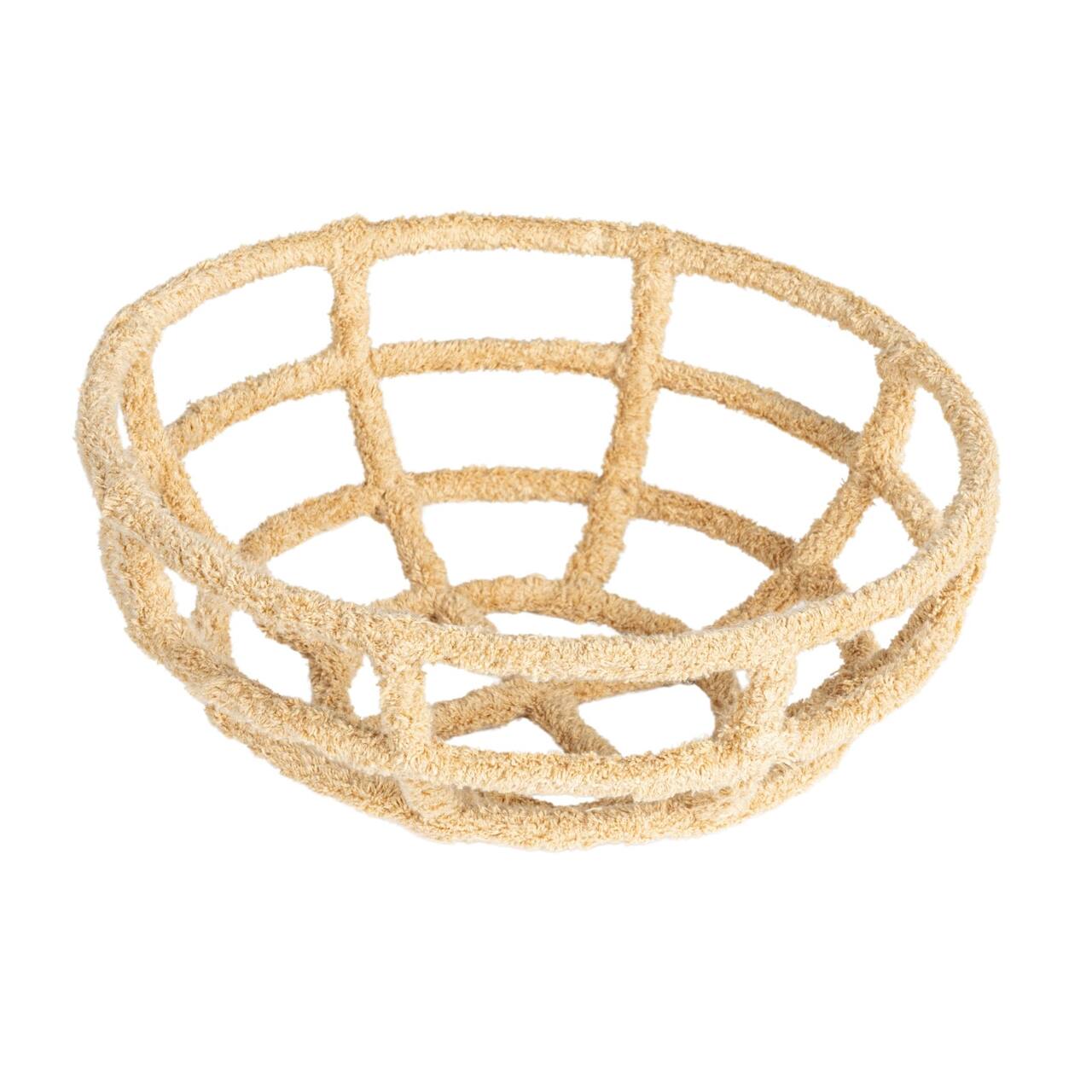 Hello Honey® 10" Wheat Round Cotton-Wrapped Decorative Bowl
